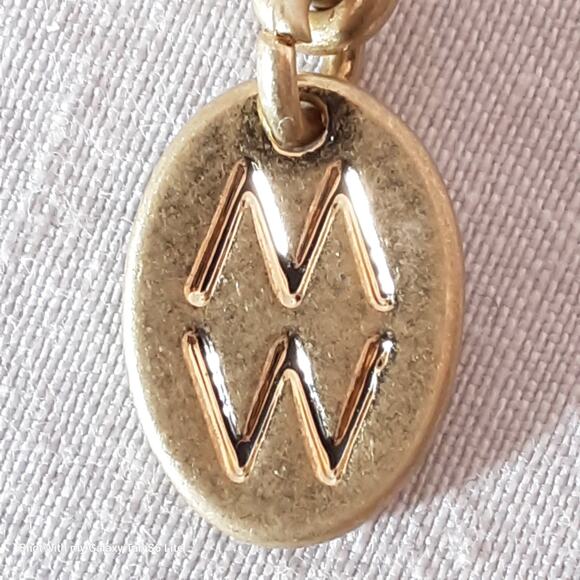 MW Opera Necklace Gold Tone Open Hexagon Clusters Extension Chain - Picture 7 of 9